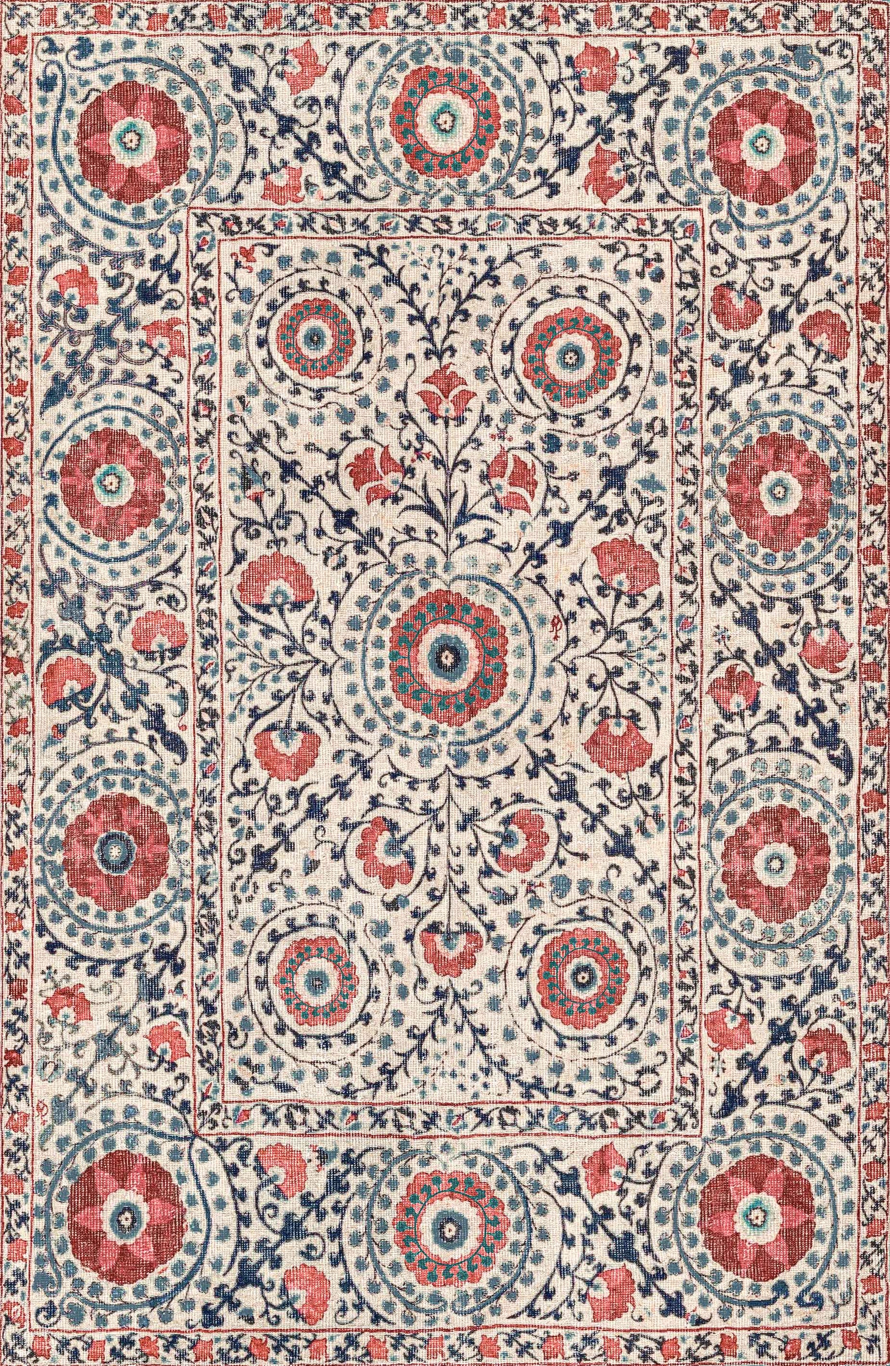 Suzani Bloom - Washable Rug - RP2014 (Custom Size)