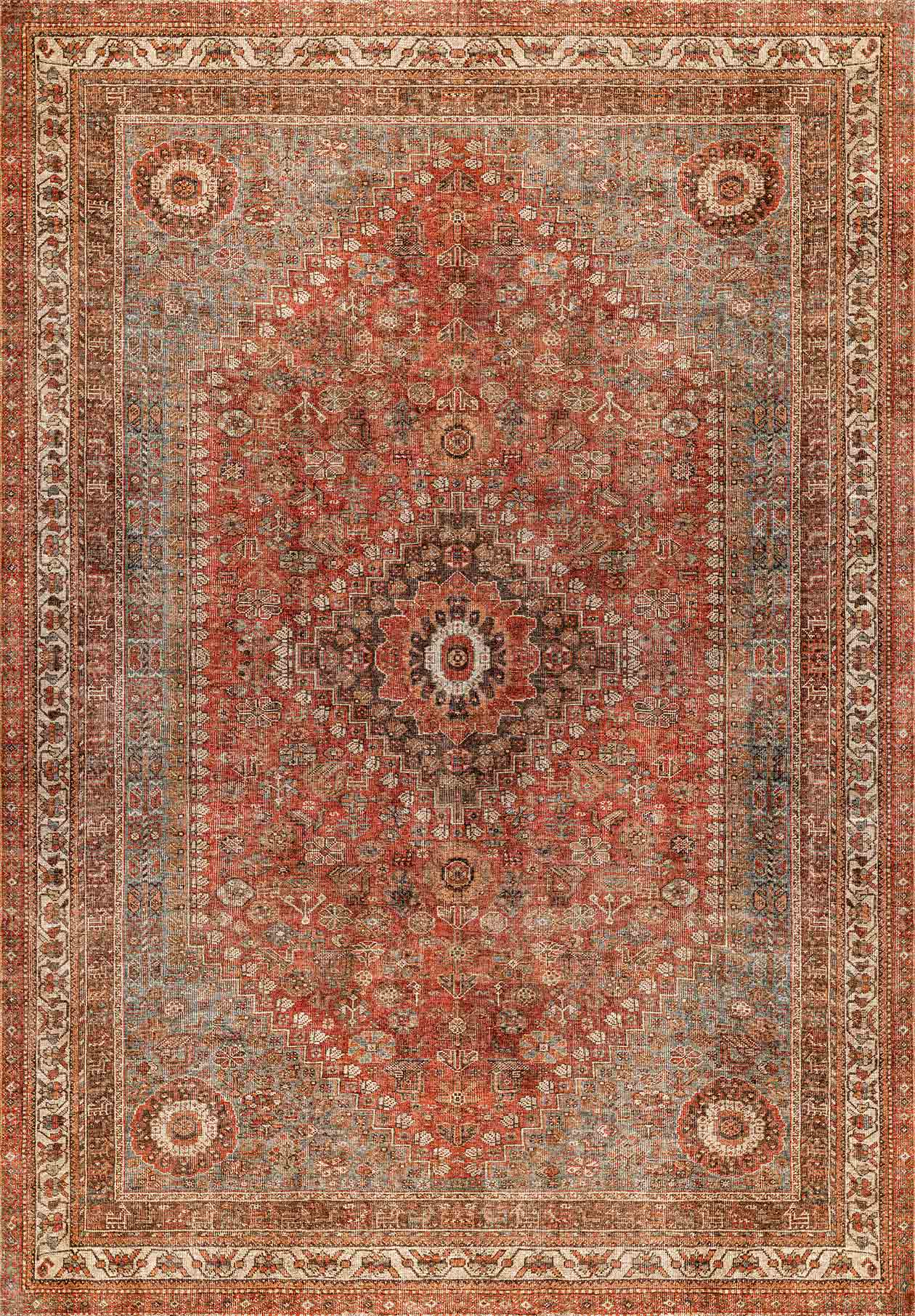 Rustic Heriz - Washable Rug - RP2038 (Custom Size)