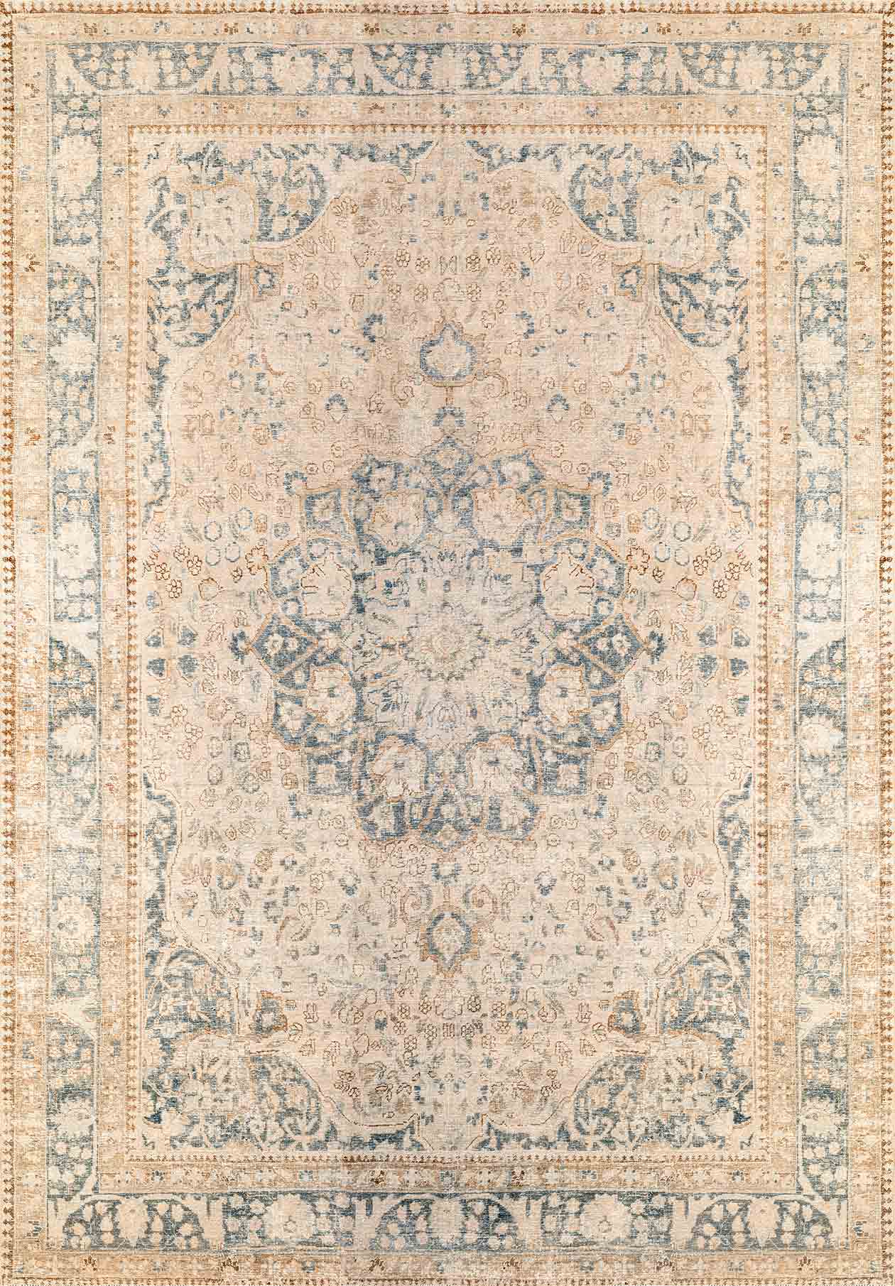 Porcelain Bloom - Washable Rug - RP2040 (Custom Size)