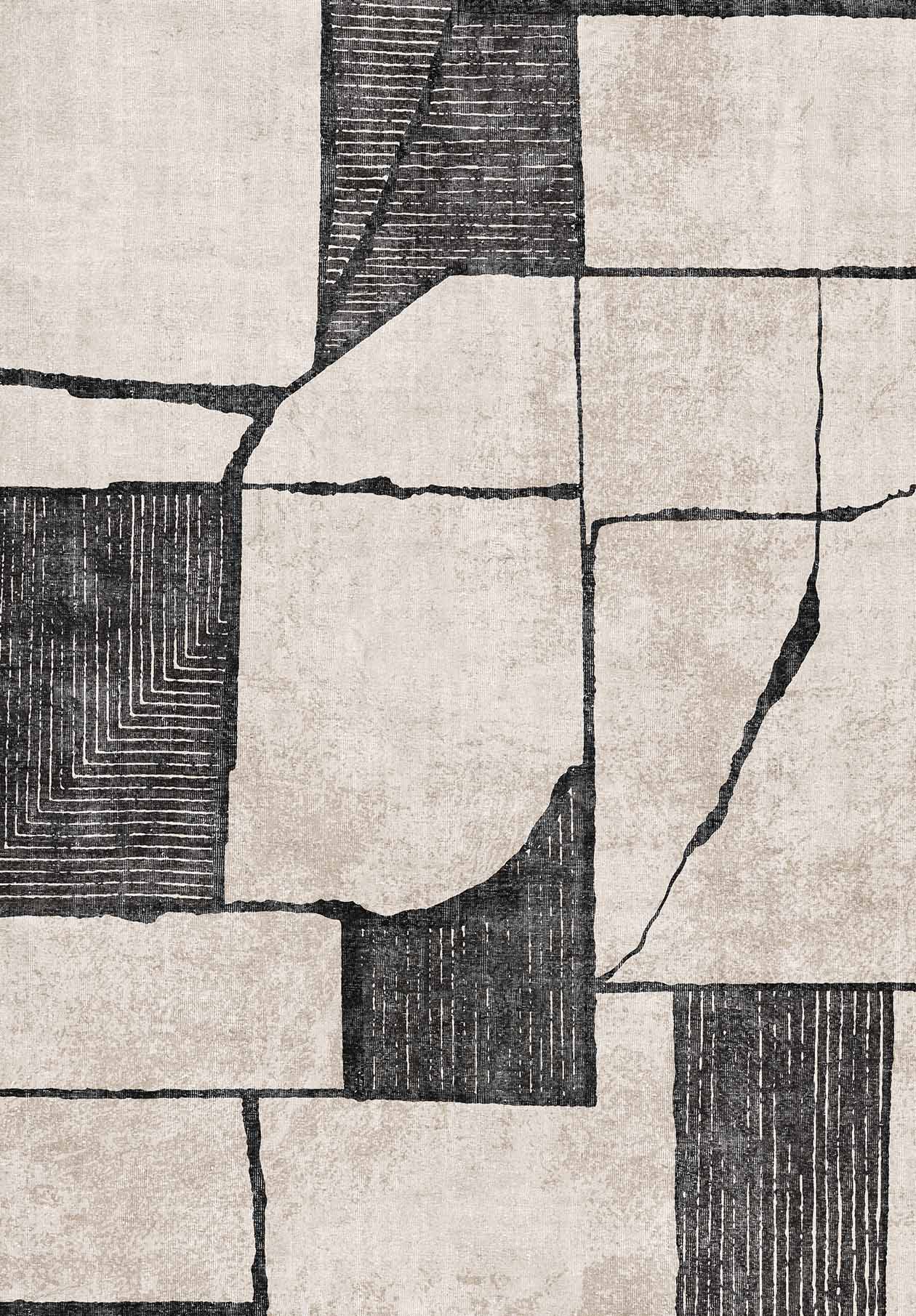 Modernist Blocks - Washable Rug - RP2046 (Custom Size)