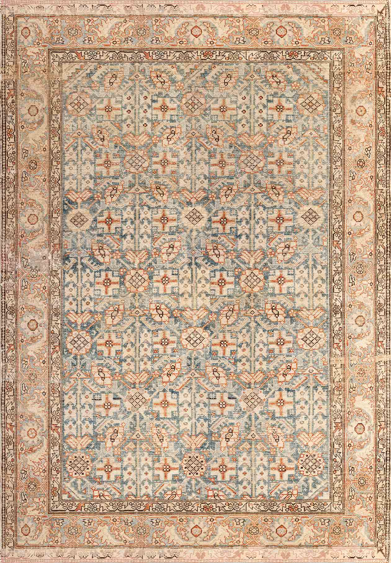 Apricot Herati - Washable Rug - RP2054 (Custom Size)