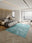 Aegean Wash Turquoise rectangular washable rug styled in a modern living space