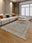 Apricot Herati machine washable rectangular area rug with non-slip backing