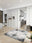 Ashfield Charcoal square washable area rug with non-slip backing, machine washable