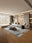 Bauhaus Patch washable area rug in a styled room, rectangular, low-pile cotton blend