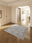 Botanical Panel square washable area rug with non-slip backing, machine washable
