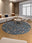 Cypress Night round washable area rug, machine washable low-pile cotton blend