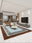 Desert Frame washable area rug in a styled room, rectangular, low-pile cotton blend