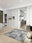 Graphite Wash square washable area rug with non-slip backing, machine washable