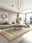 Harlequin Sand machine washable rectangular area rug with non-slip backing