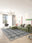 Harlequin Slate washable area rug in a styled room, rectangular, low-pile cotton blend