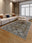 Honeycomb Tribe rectangular washable rug styled in a modern living space