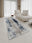 Indigo Storm washable runner rug for hallways and kitchens, low-pile non-slip
