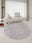 Lilac Weave round washable area rug, machine washable low-pile cotton blend
