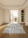 Maze Lines rectangular washable rug styled in a modern living space