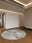 Maze Lines round washable area rug, machine washable low-pile cotton blend