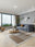 Mid-Century Patch washable area rug in a styled room, rectangular, low-pile cotton blend