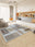 Mid-Century Patch square washable area rug with non-slip backing, machine washable