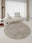 Mocha Fade round washable area rug, machine washable low-pile cotton blend