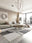 Modernist Blocks washable area rug in a styled room, rectangular, low-pile cotton blend