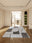 Modernist Blocks rectangular washable rug styled in a modern living space