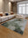 Moss Stone rectangular washable rug styled in a modern living space