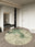 Moss Stone round washable area rug, machine washable low-pile cotton blend