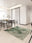 Moss Stone square washable area rug with non-slip backing, machine washable