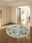 Orchid Grove round washable area rug, machine washable low-pile cotton blend
