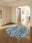 Pacific Waves round washable area rug, machine washable low-pile cotton blend