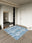 Pacific Waves square washable area rug with non-slip backing, machine washable