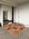 Patchwork Bazaar square washable area rug with non-slip backing, machine washable