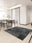 Patchwork Noir square washable area rug with non-slip backing, machine washable