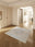 Porcelain Bloom square washable area rug with non-slip backing, machine washable