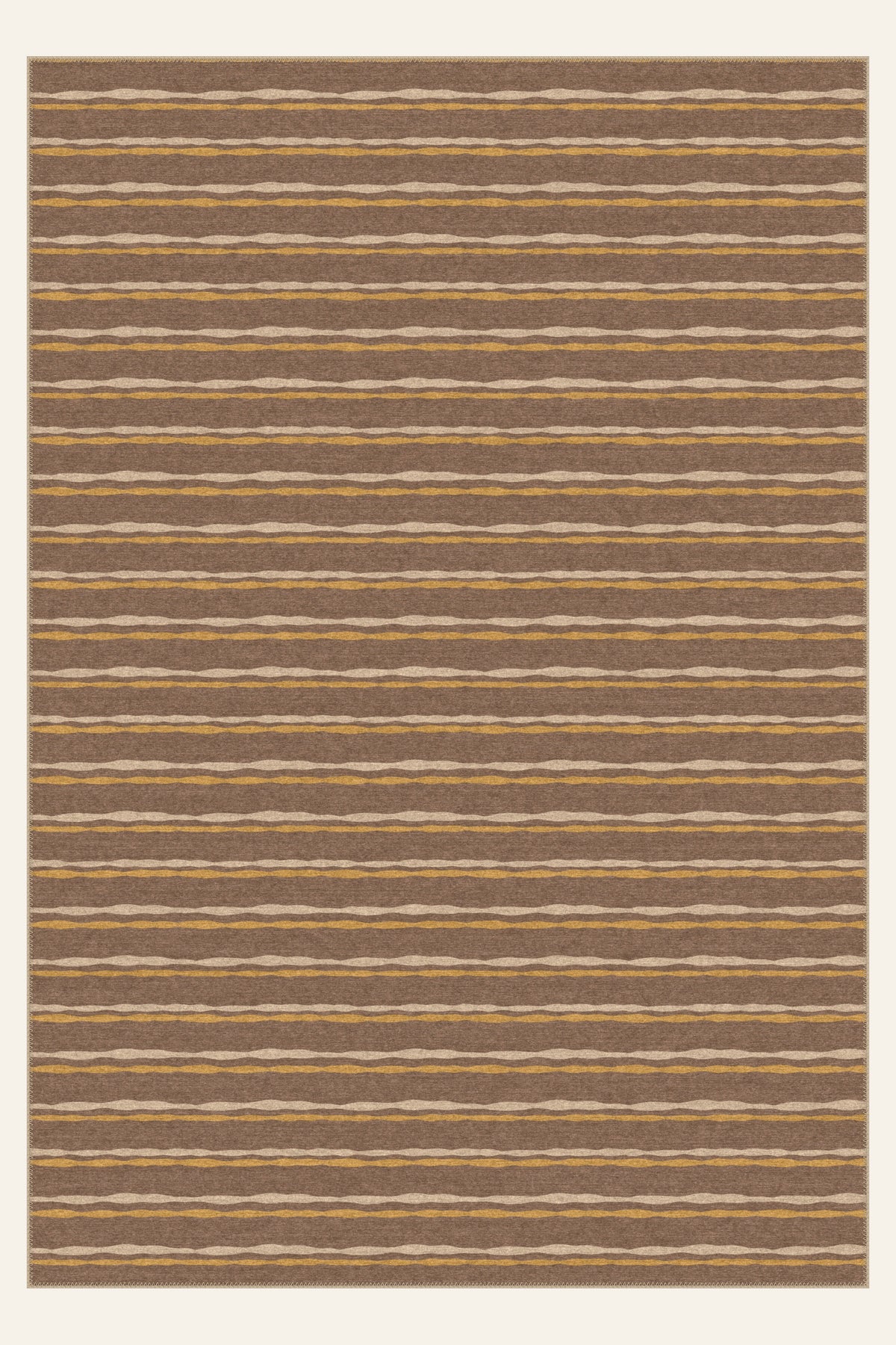 Brush Ribbon Cocoa washable rug, rectangle shape, top view