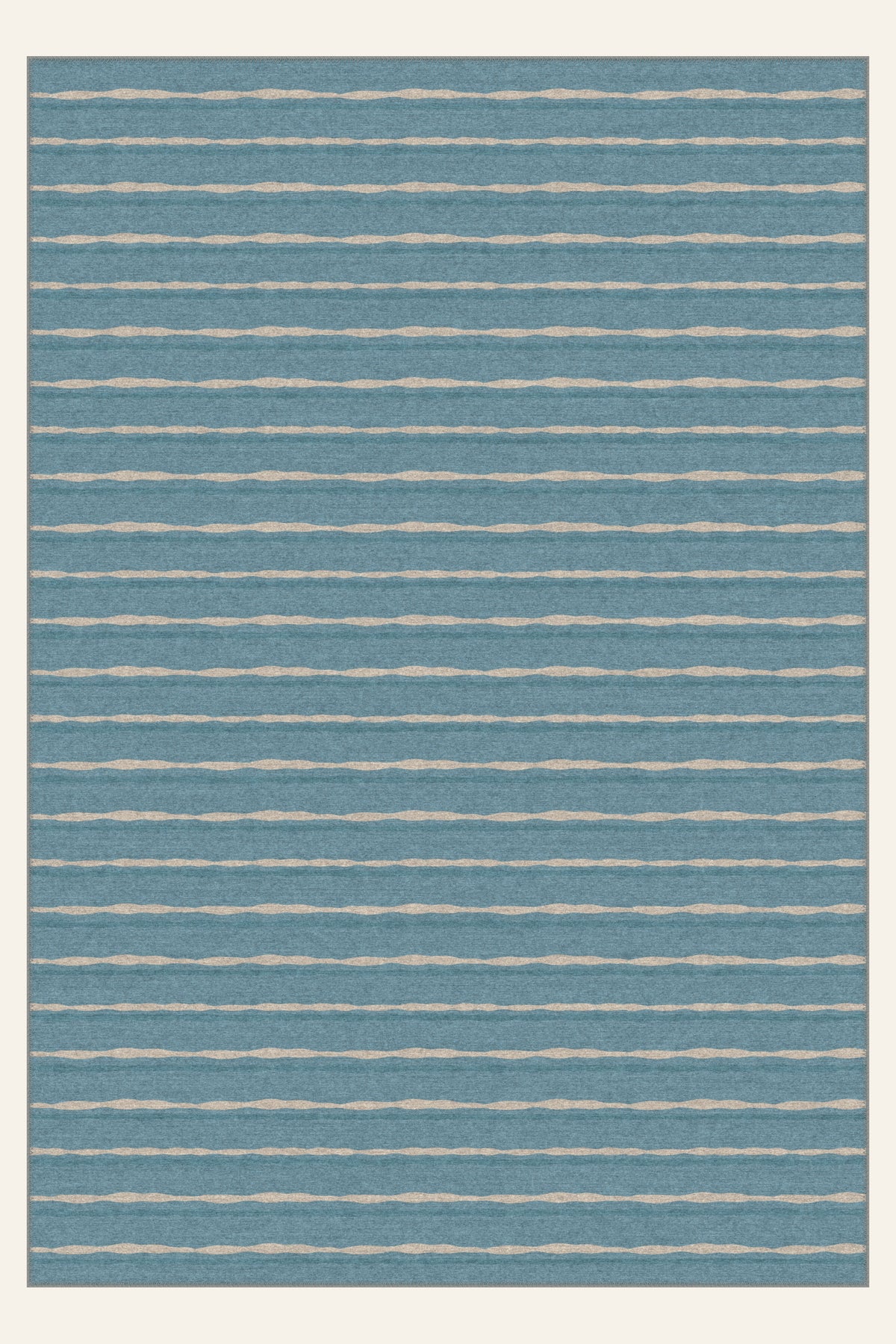 Alfombra lavable Brush Ribbon Dusty Teal, forma rectangular, vista superior