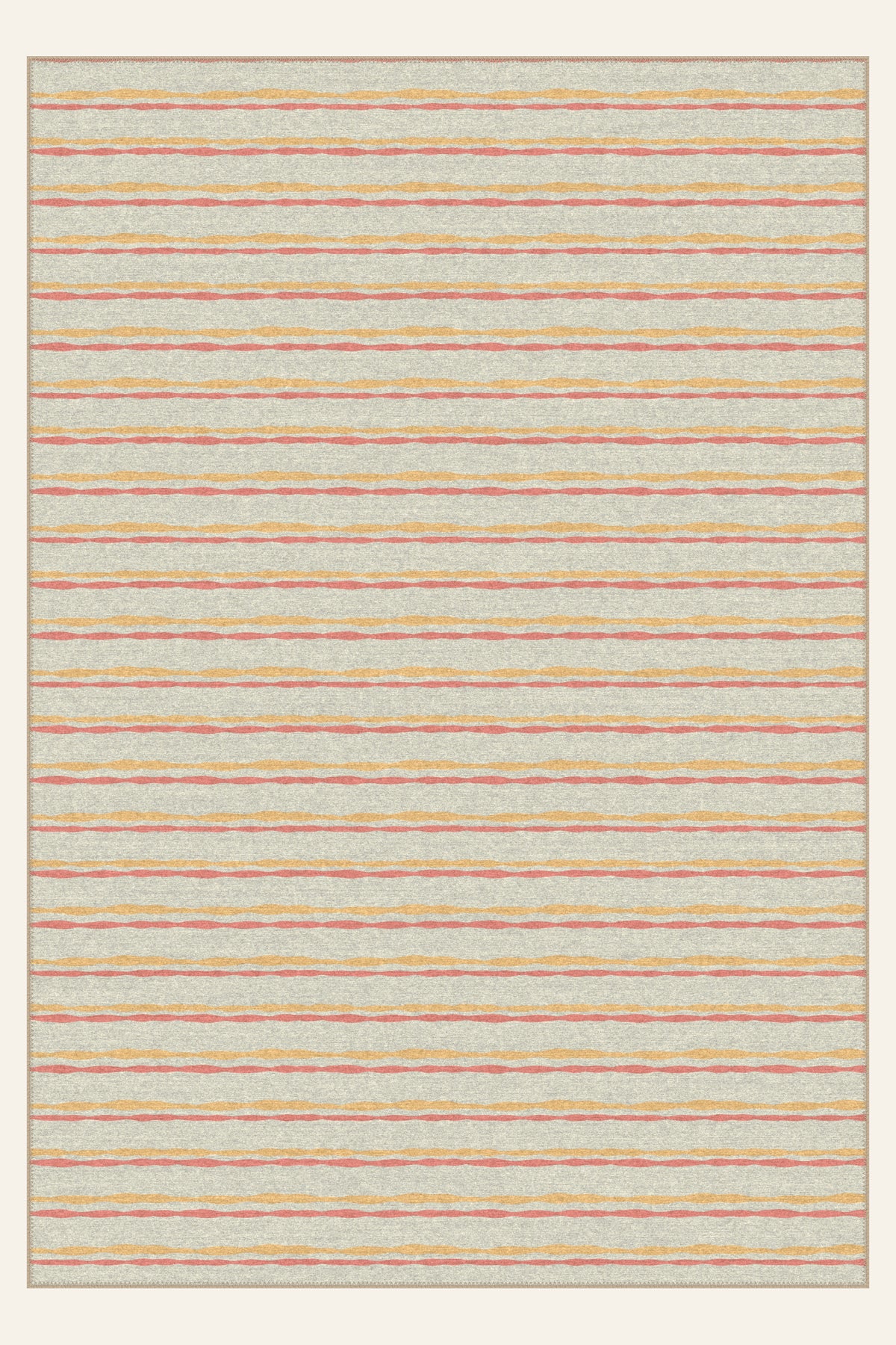 Tapis lavable Brush Ribbon Coral, forme rectangulaire, vu de dessus