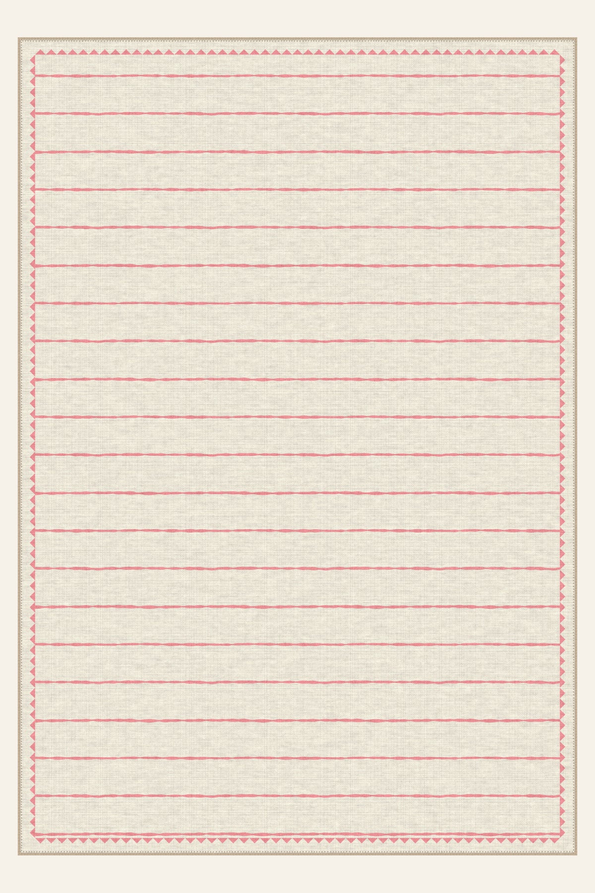 Tapis lavable Sawtooth Ledger Rose, forme rectangulaire, vu de dessus