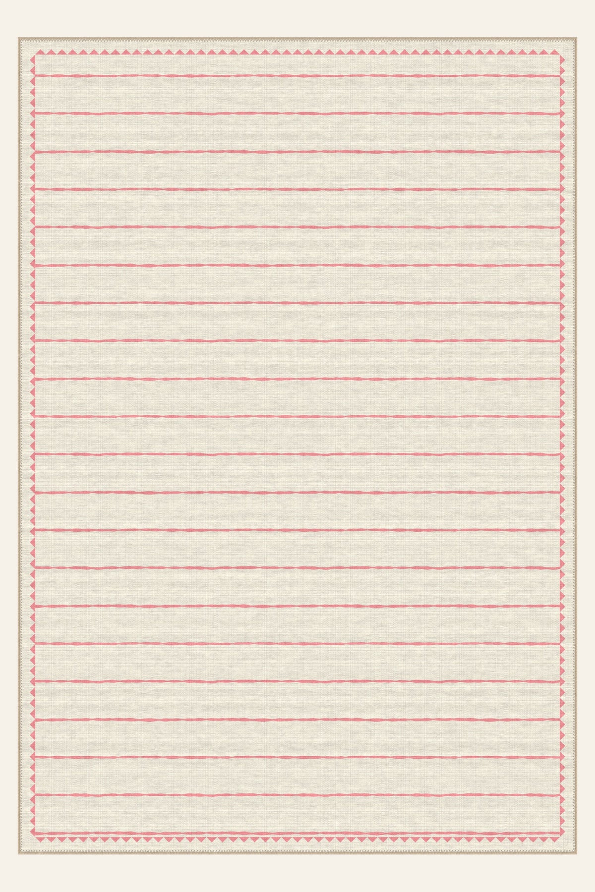 Wasbaar vloerkleed Sawtooth Ledger Rose, rechthoekige vorm, bovenaanzicht