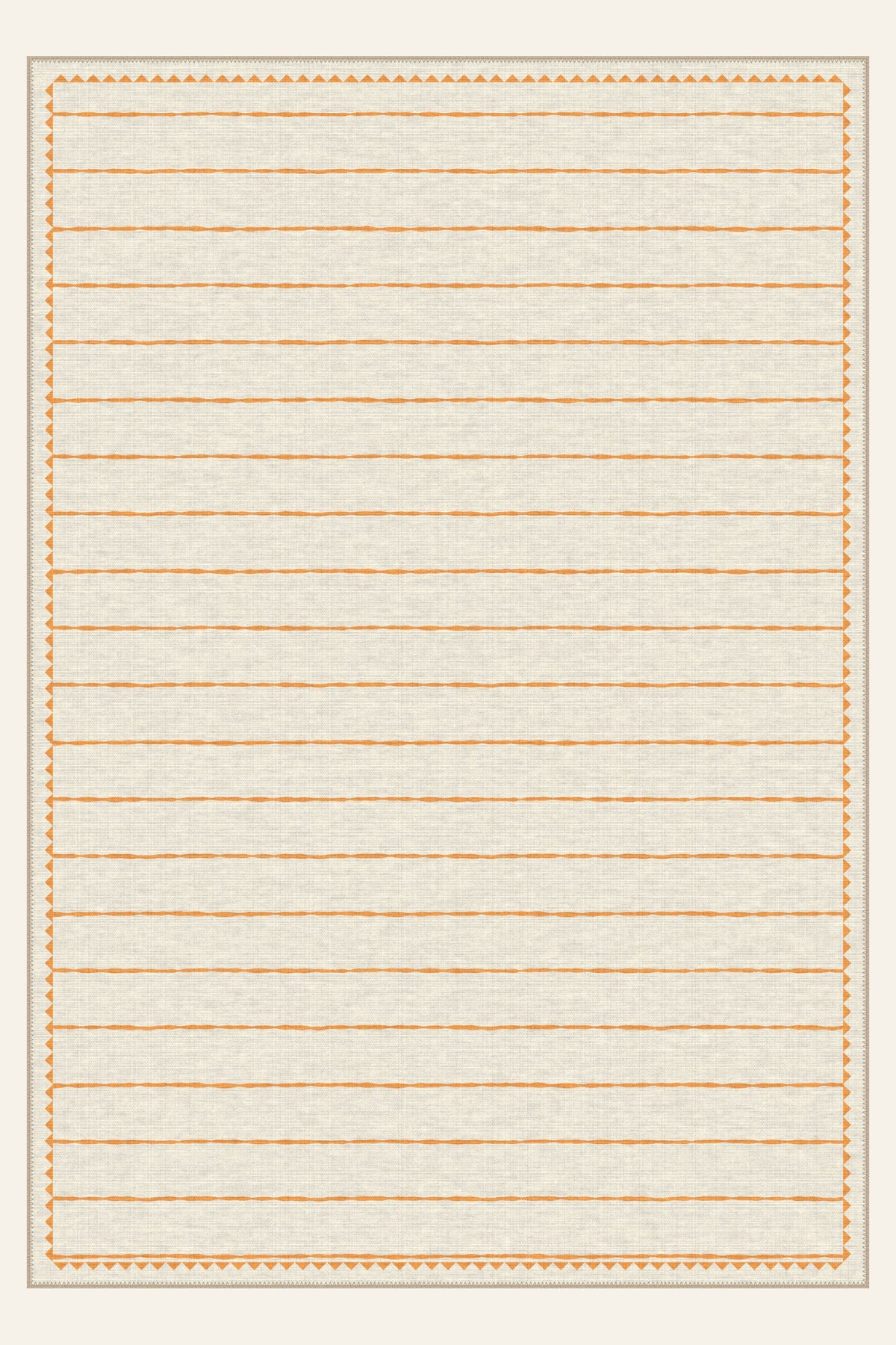 Tappeto lavabile Sawtooth Ledger Tangerine, forma rettangolare, vista dall'alto