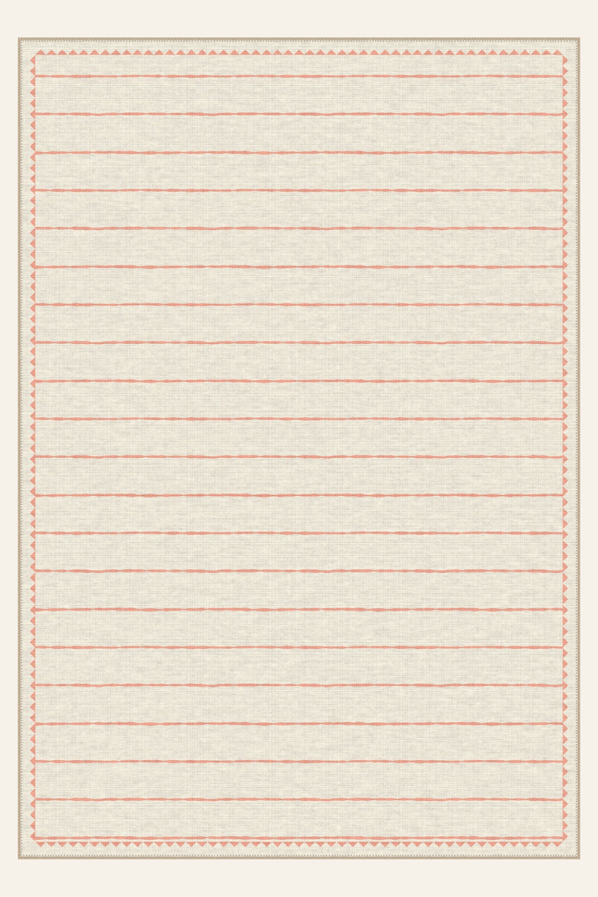 Tapis lavable Sawtooth Ledger Salmon, forme rectangulaire, vu de dessus