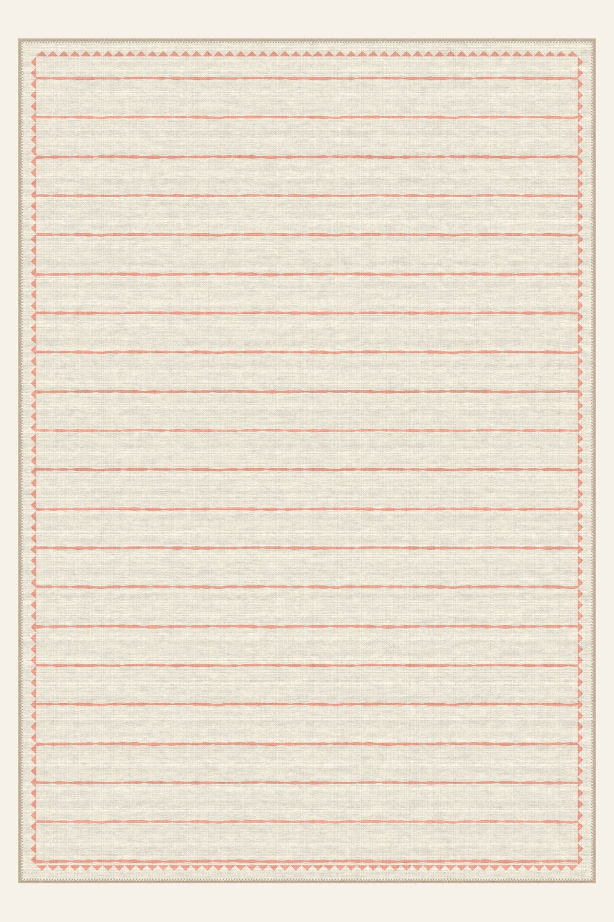 Tappeto lavabile Sawtooth Ledger Salmon, forma rettangolare, vista dall'alto