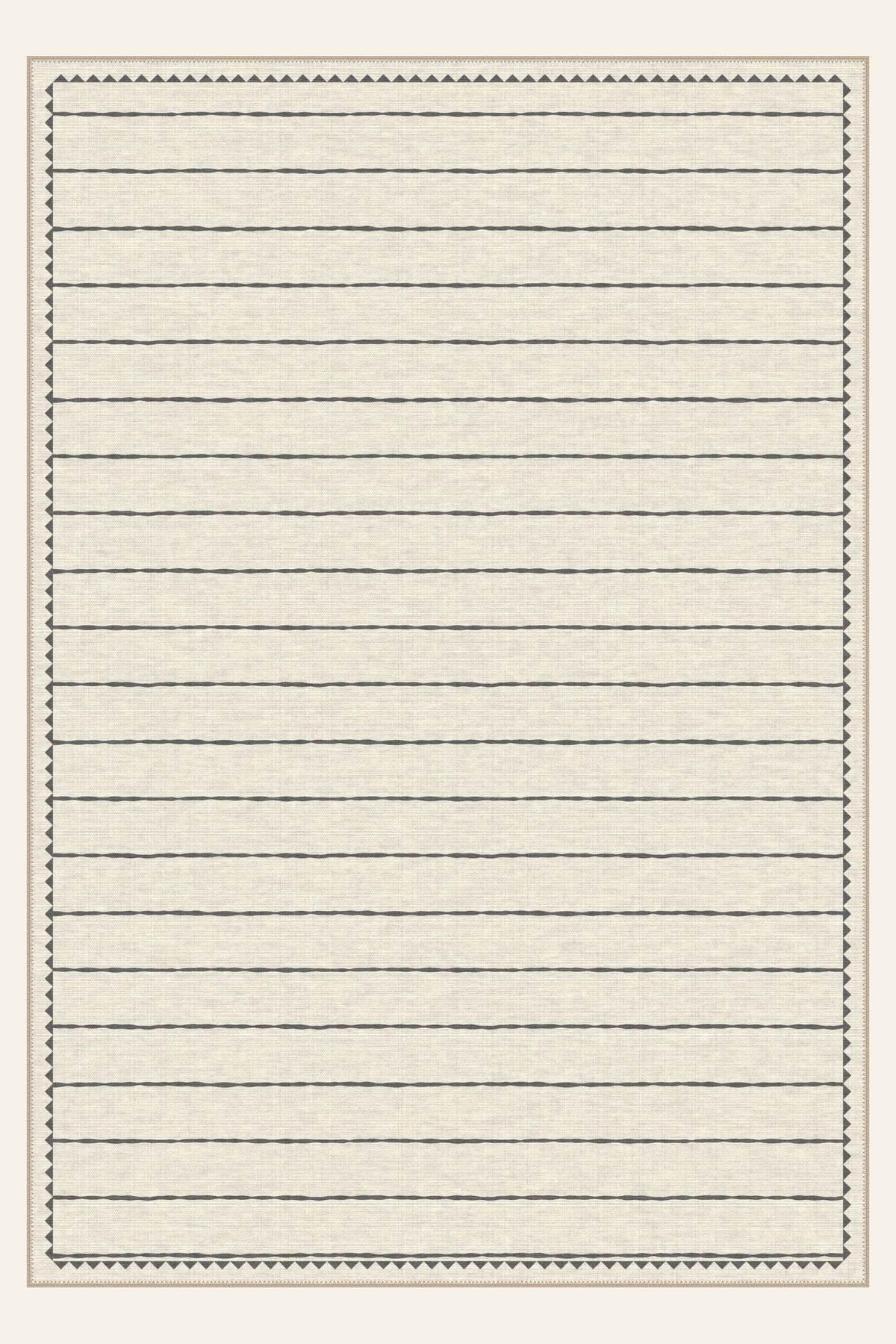 Alfombra lavable Sawtooth Ledger Charcoal, forma rectangular, vista superior