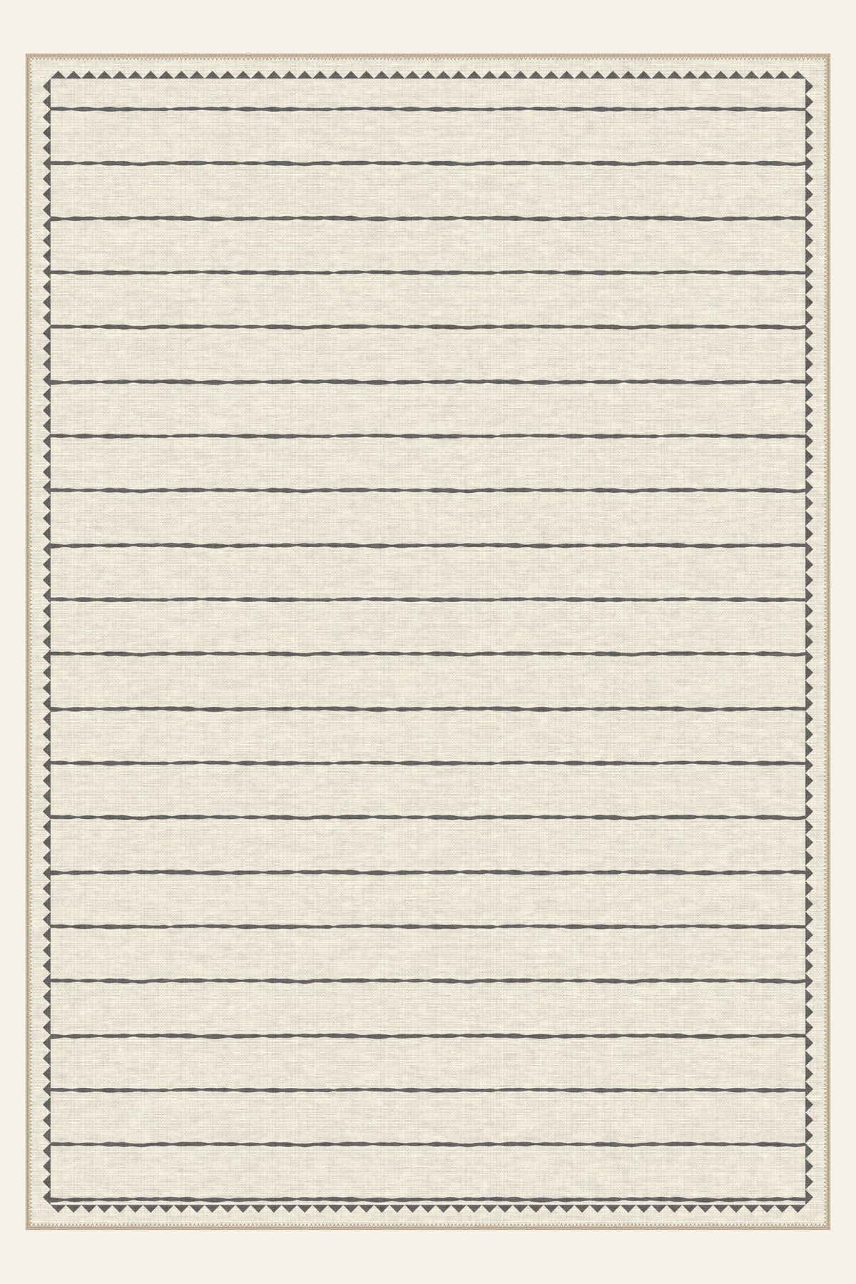 Sawtooth Ledger Charcoal washable rug, rectangle shape, top view