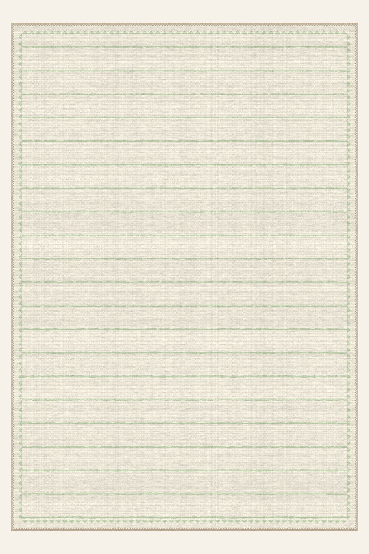 Tapis lavable Sawtooth Ledger Sage, forme rectangulaire, vu de dessus
