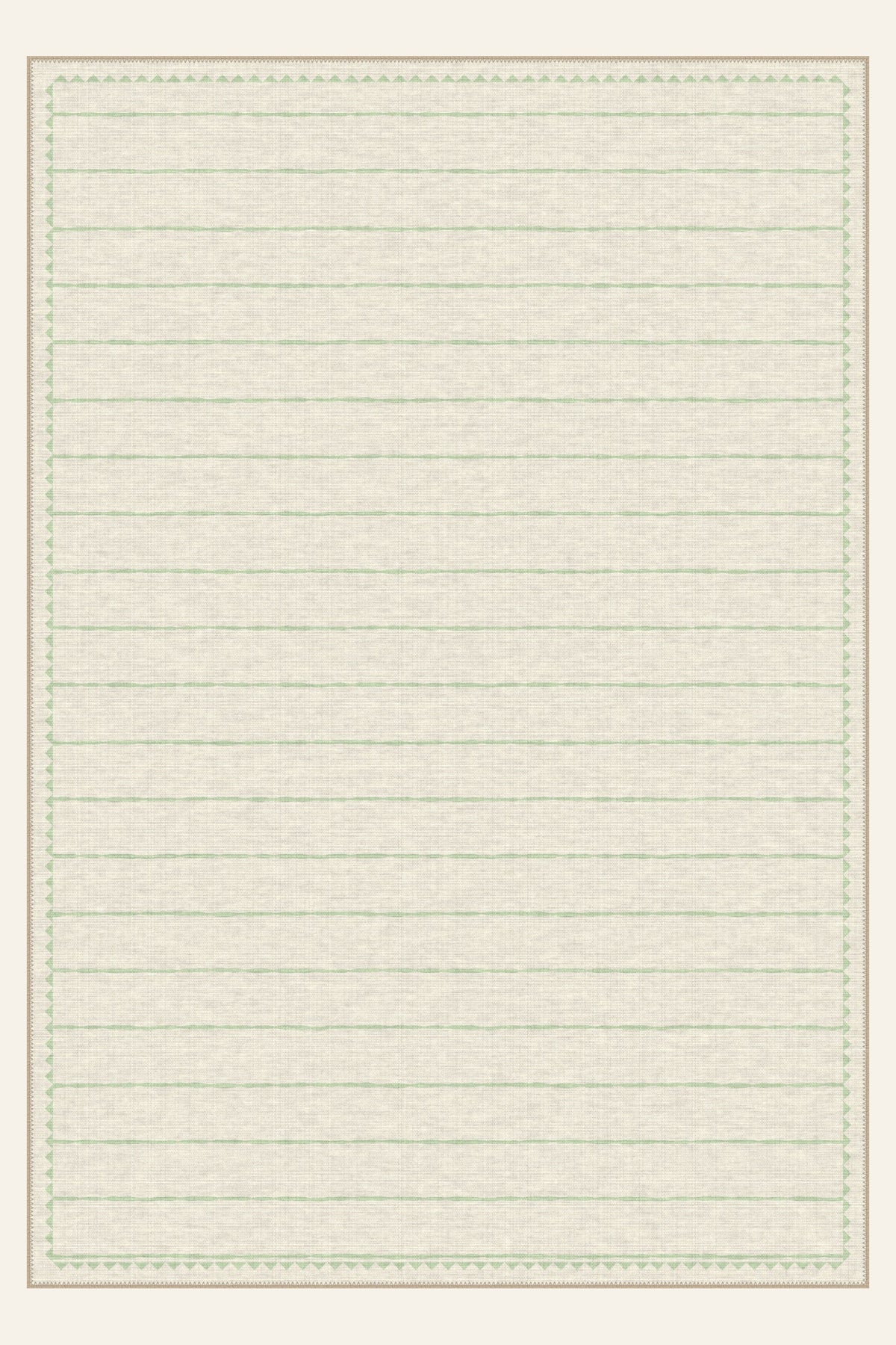Tapis lavable Sawtooth Ledger Sage, forme rectangulaire, vu de dessus