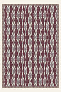 Tapis lavable Ikat Spindle Mulberry, forme rectangulaire, vu de dessus