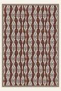 Ikat Spindle Rust washable rug, rectangle shape, top view