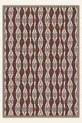 Alfombra lavable Ikat Spindle Rust, forma rectangular, vista superior