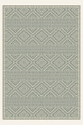 Alfombra lavable Lozenge Kilim Sage Gray, forma rectangular, vista superior